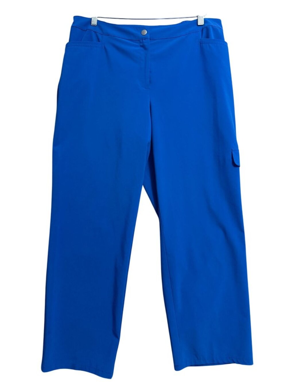 Weekends By Chicos Womens Relaxed Fit Blue Cargo Pants Size 2 US 12